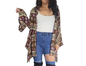 💙 JAYLA Brown Boho Long sleeve top/Cardy