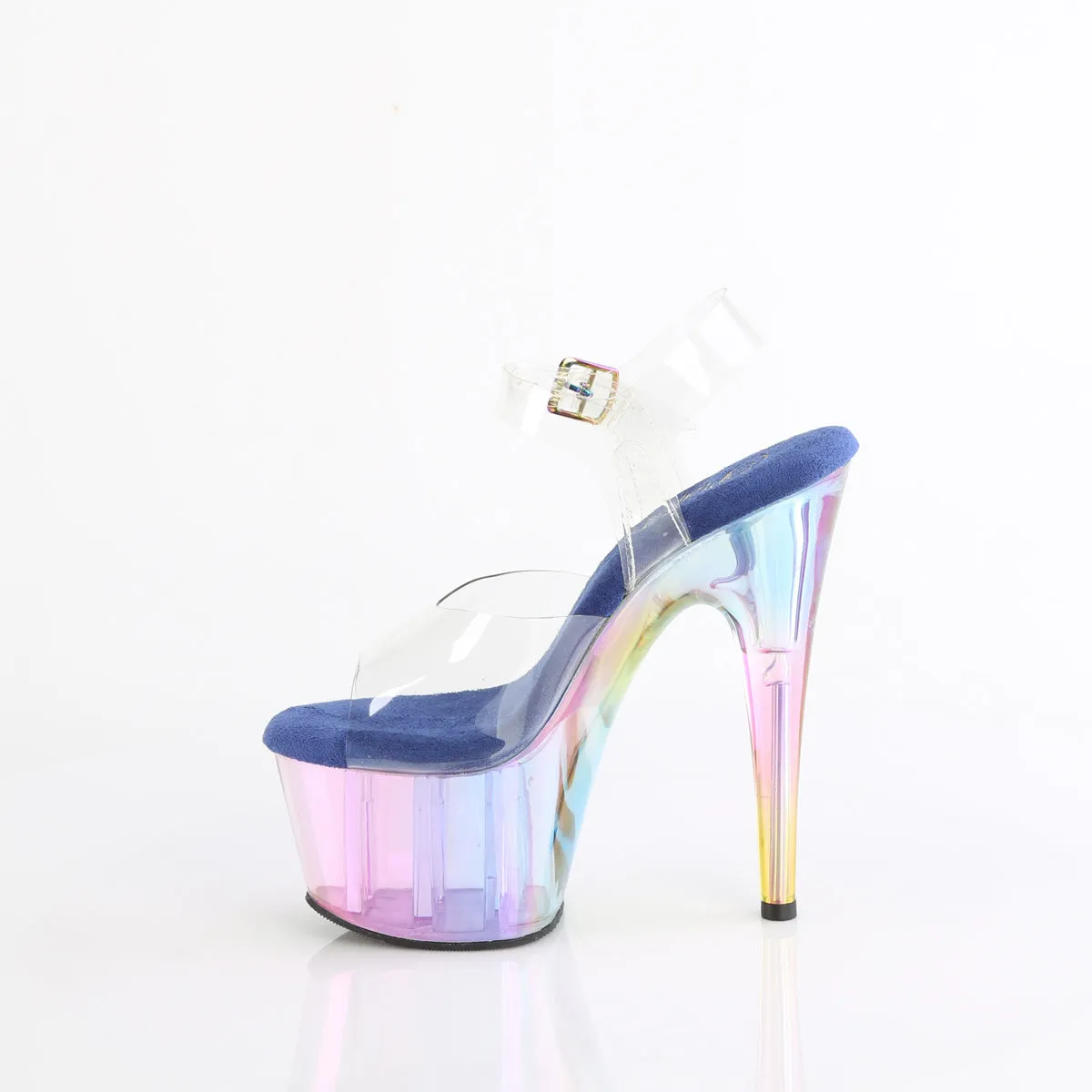 ADORE-708HT Pleaser Clear/Blue Sexy Platform Shoes (Pole Dancing Heels)