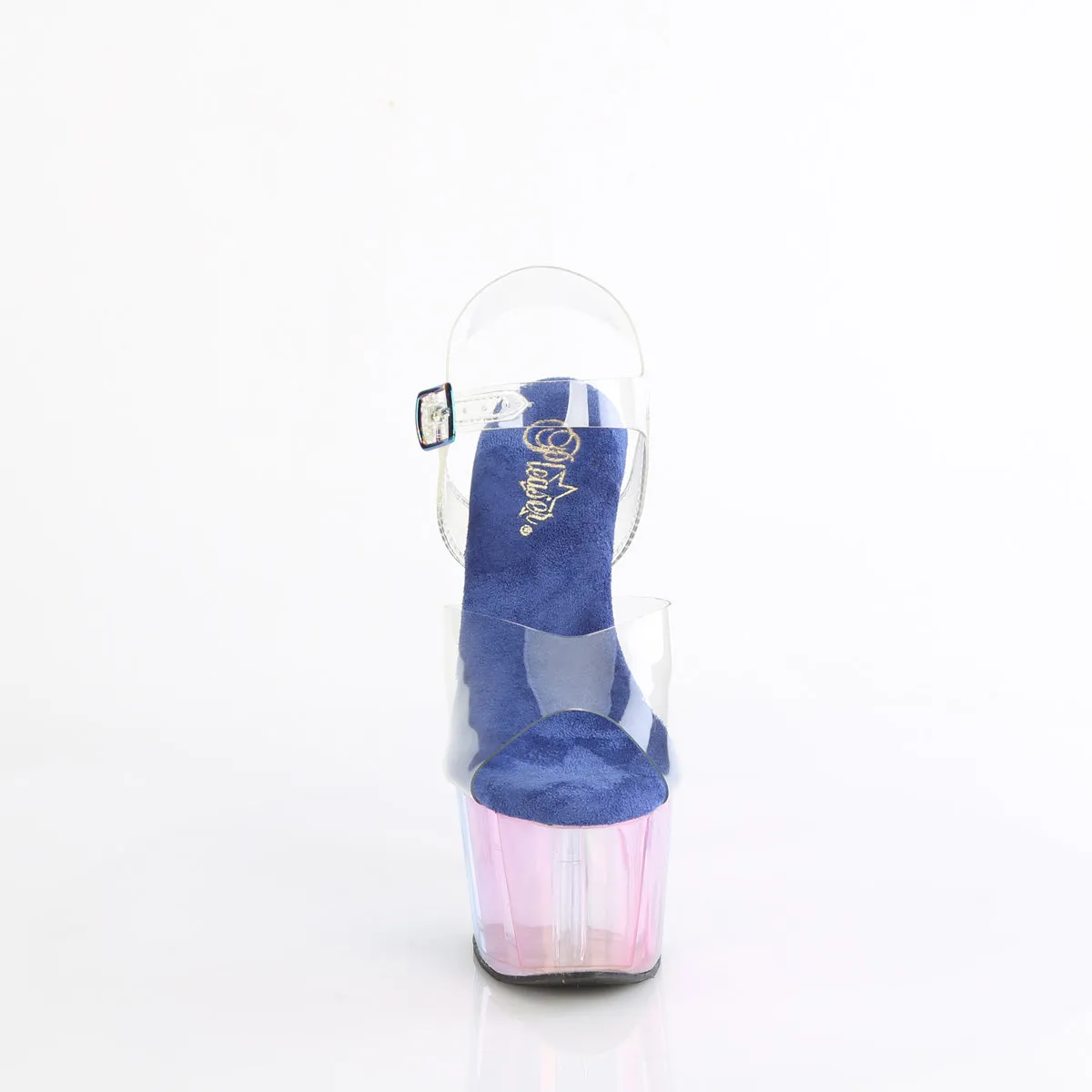 ADORE-708HT Pleaser Clear/Blue Sexy Platform Shoes (Pole Dancing Heels)