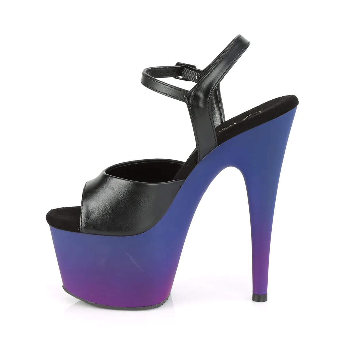 ADORE-709BP Pleaser Black Faux Leather Sexy Platform Shoes (Pole Dancing Heels)