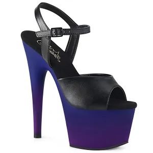 ADORE-709BP Pleaser Black Faux Leather Sexy Platform Shoes (Pole Dancing Heels)