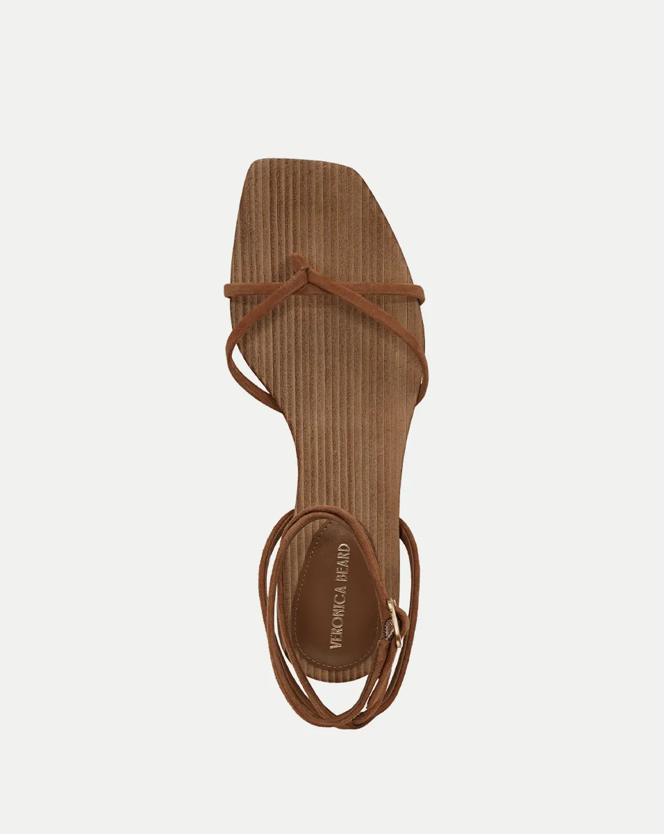 Allegra Suede Ankle-Wrap Sandal