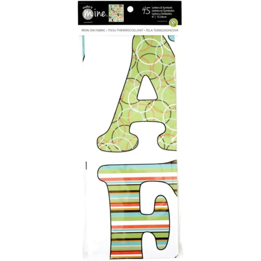 Alphabet Uppercase Iron-On Fabric Letters & Symbols Modern