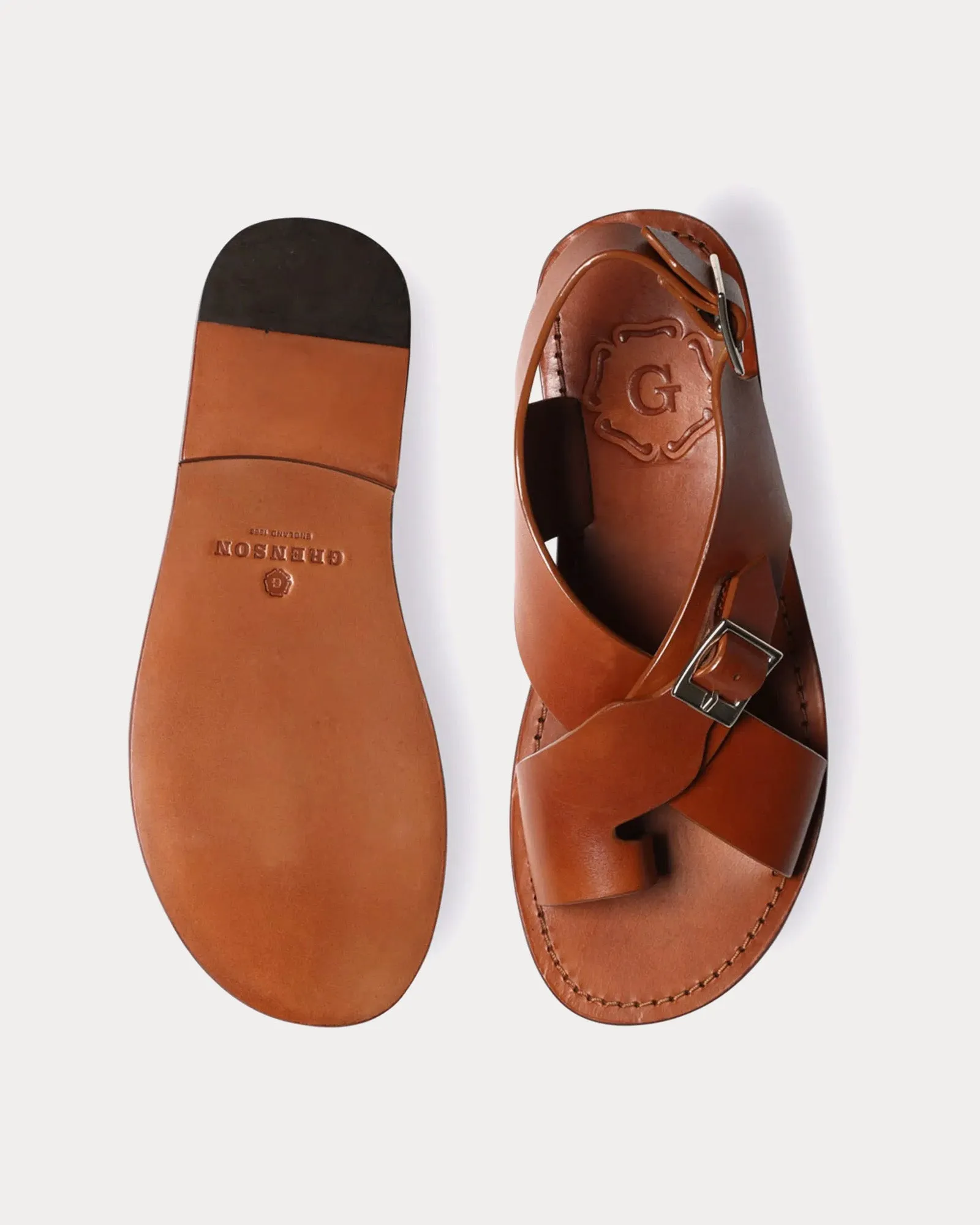 April Leather Tan Sandals