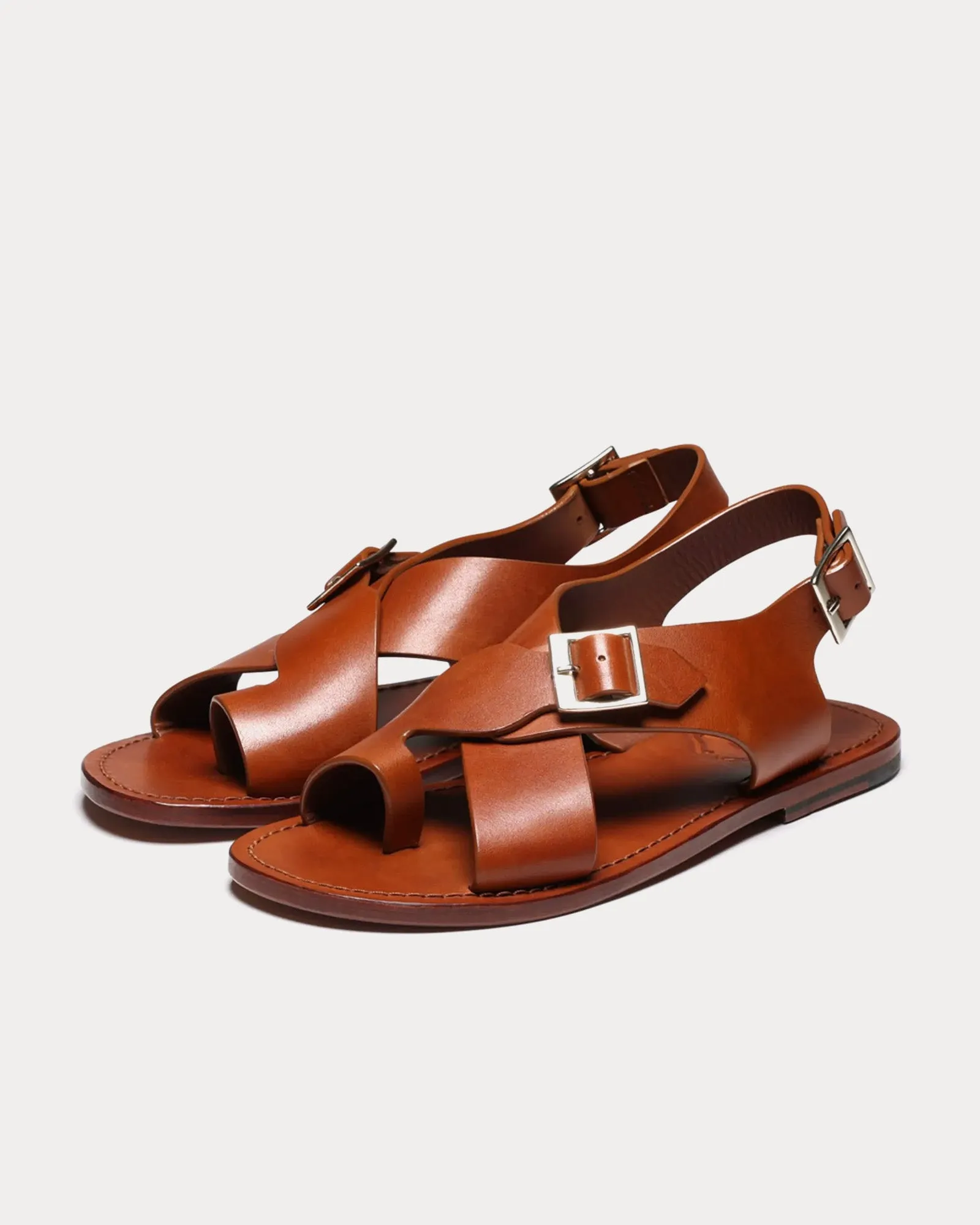 April Leather Tan Sandals