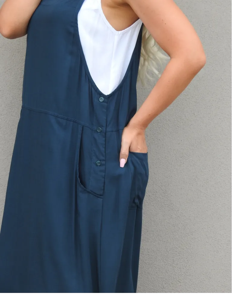 Apron Dress-Teal