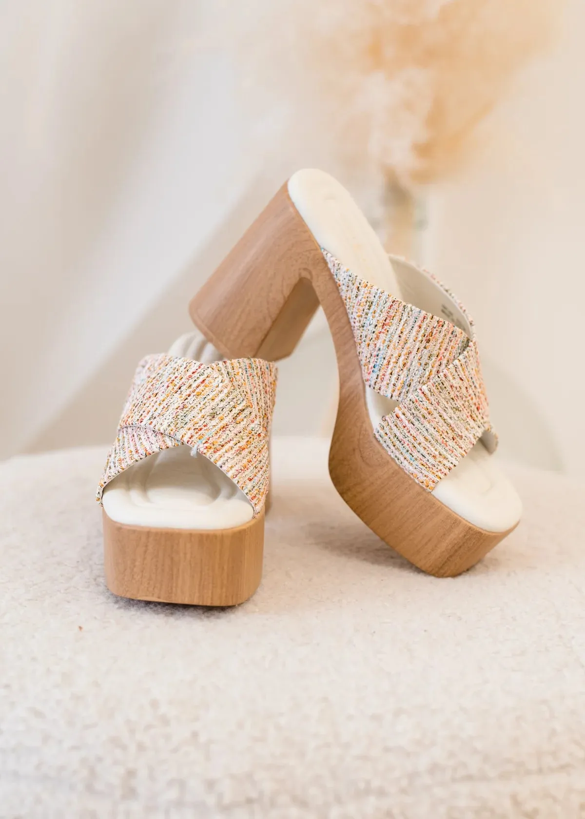 Arling Weave Platform Heels-Multi