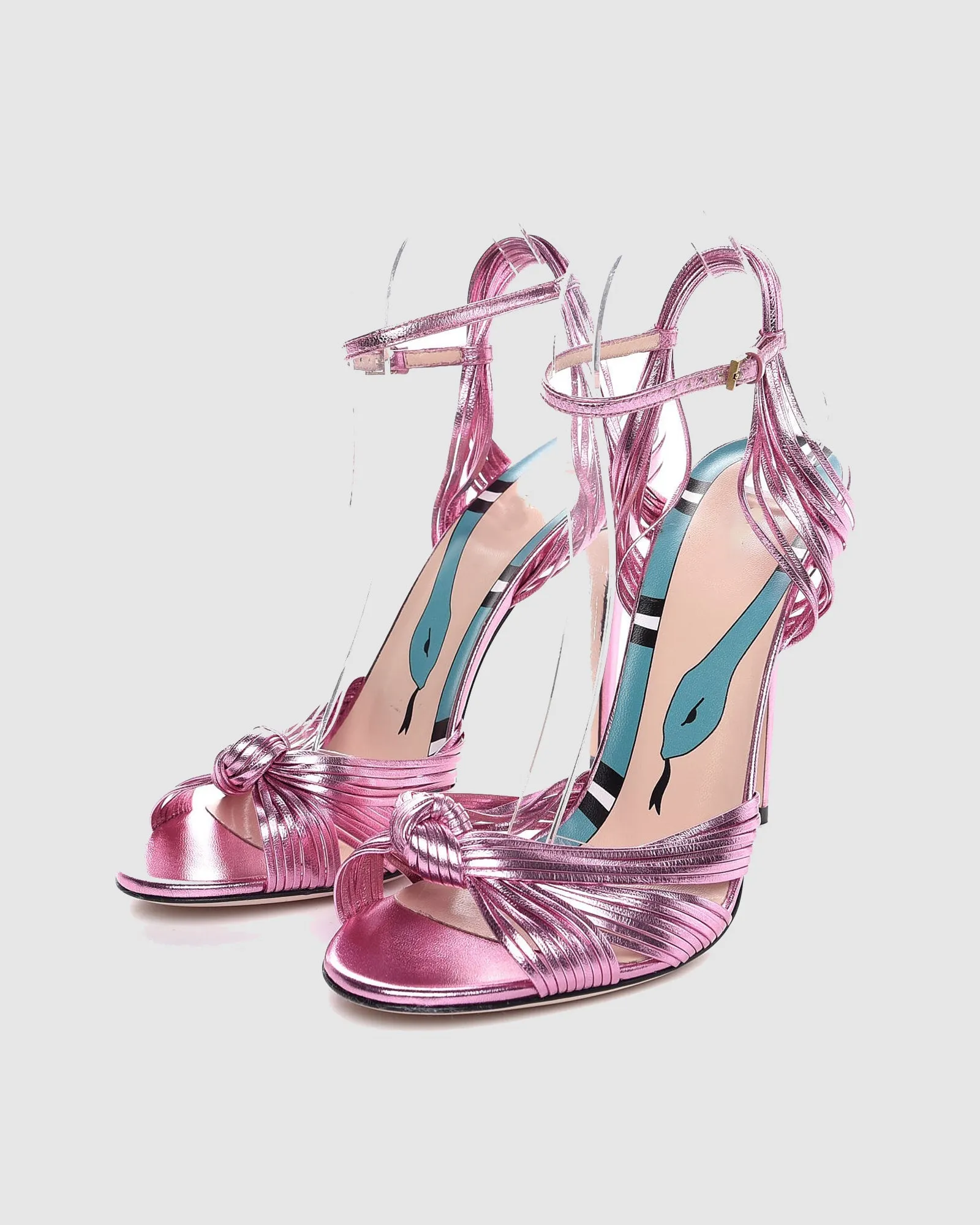Asia Woven Leather Sandals In Pink