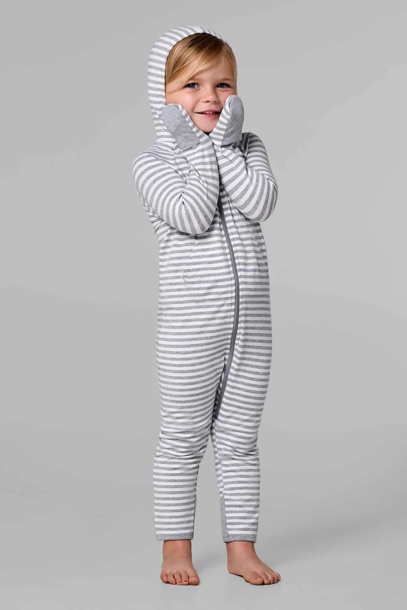 Baby LumaLeo 360 Coverage Bodysuit | Grey/White