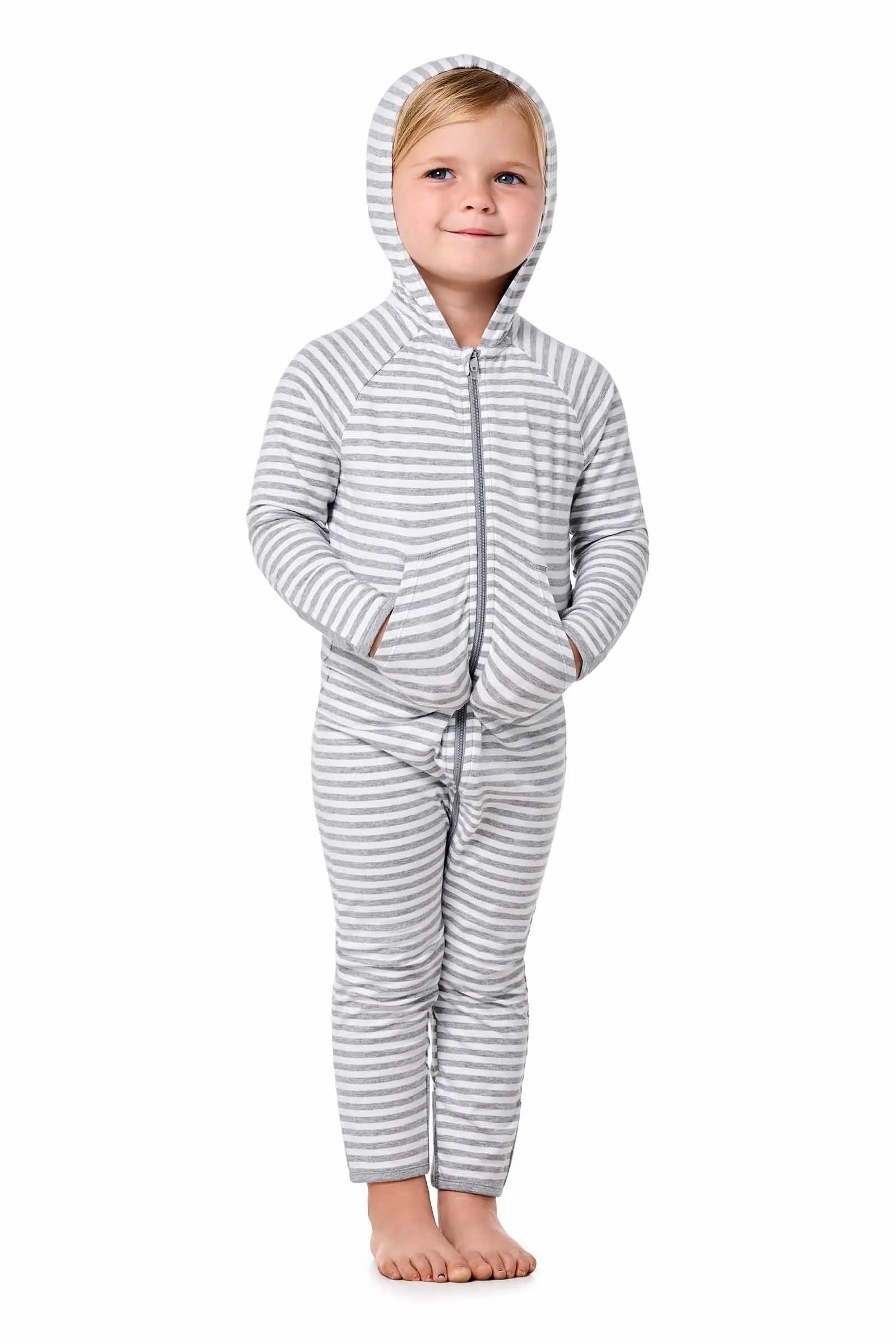 Baby LumaLeo 360 Coverage Bodysuit | Grey/White