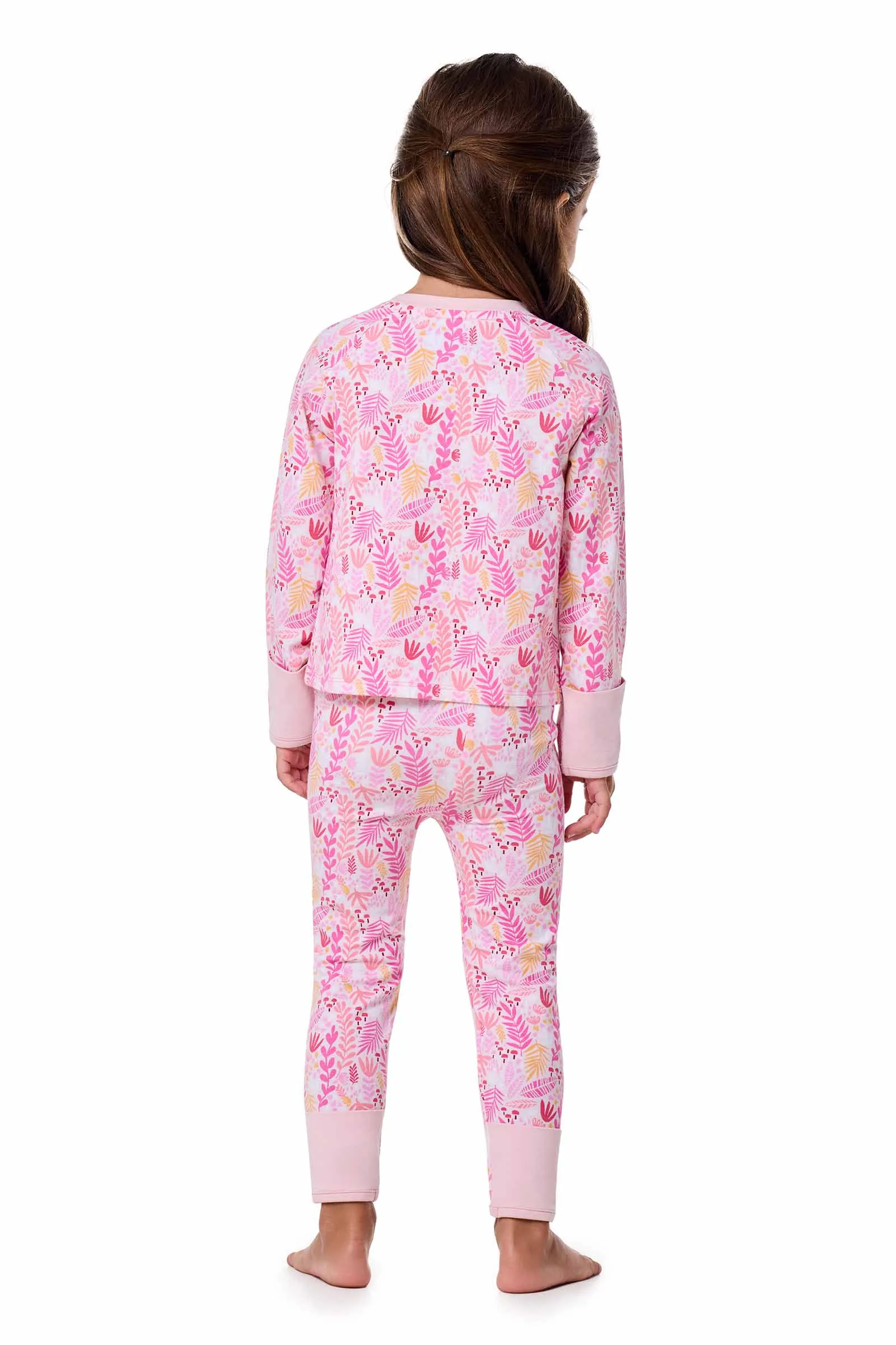 Baby LumaLeo Long Sleeve T-Shirt | Soft Pink Blooming Forest