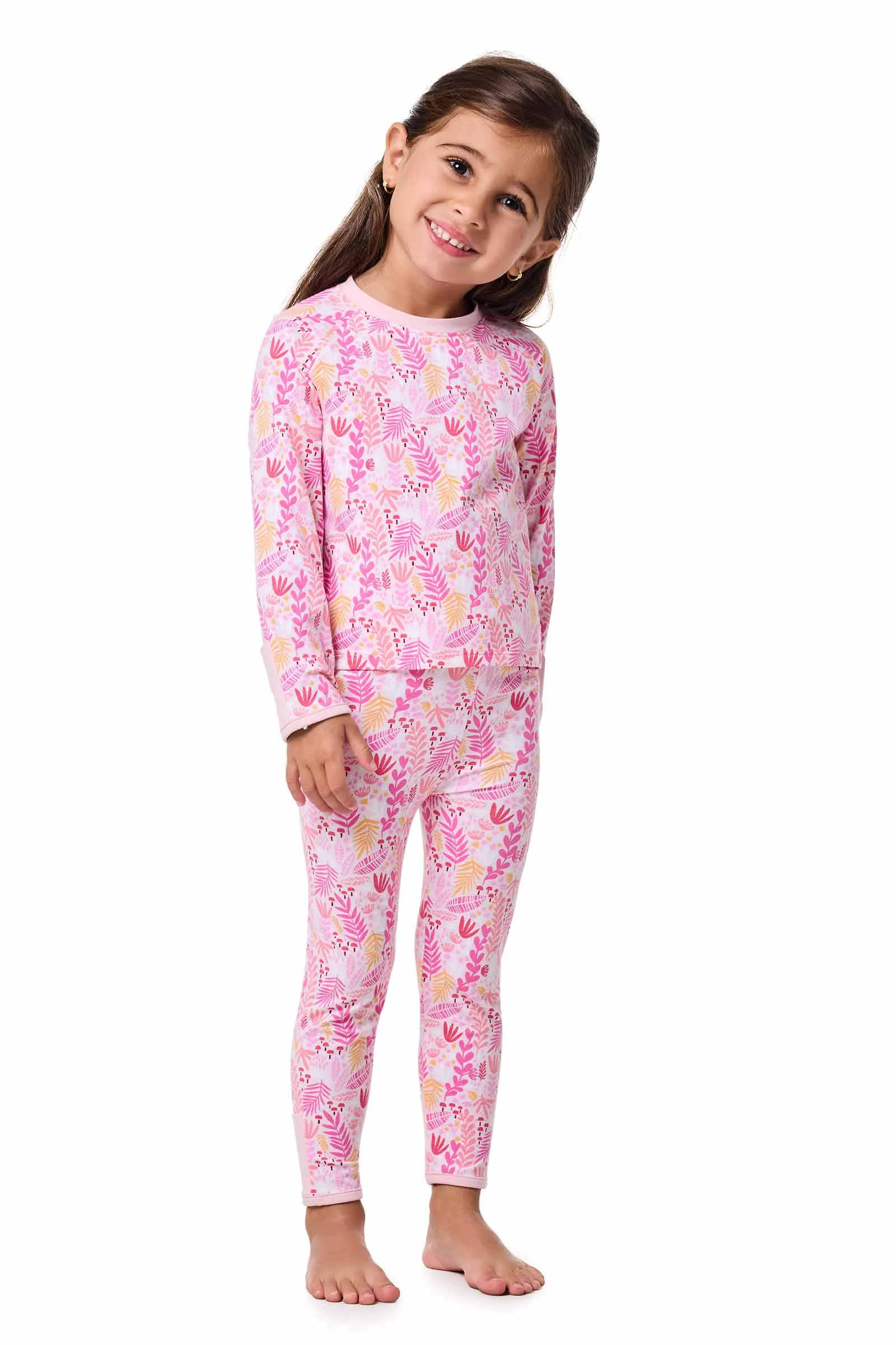 Baby LumaLeo Long Sleeve T-Shirt | Soft Pink Blooming Forest