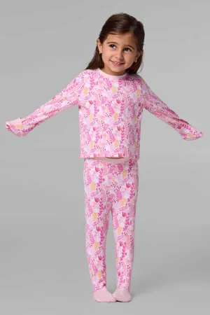 Baby LumaLeo Long Sleeve T-Shirt | Soft Pink Blooming Forest