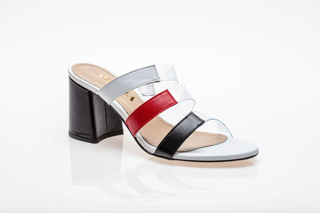 Bali Sandals Black Red and White