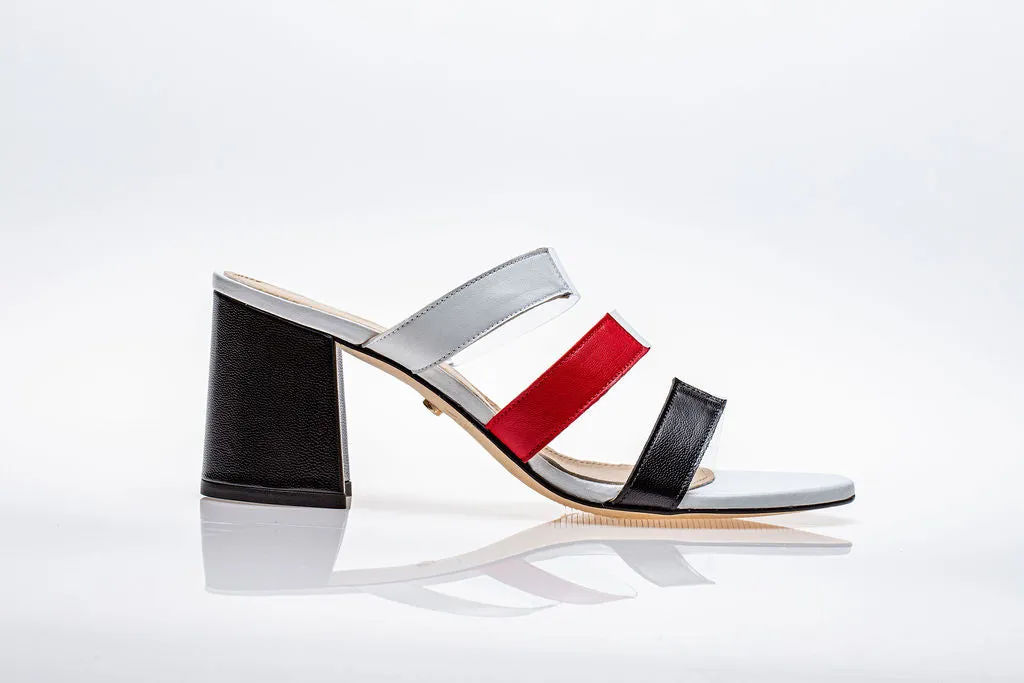 Bali Sandals Black Red and White
