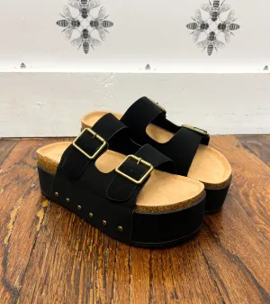 Berlin Platform Sandal - Black (was $47.90)