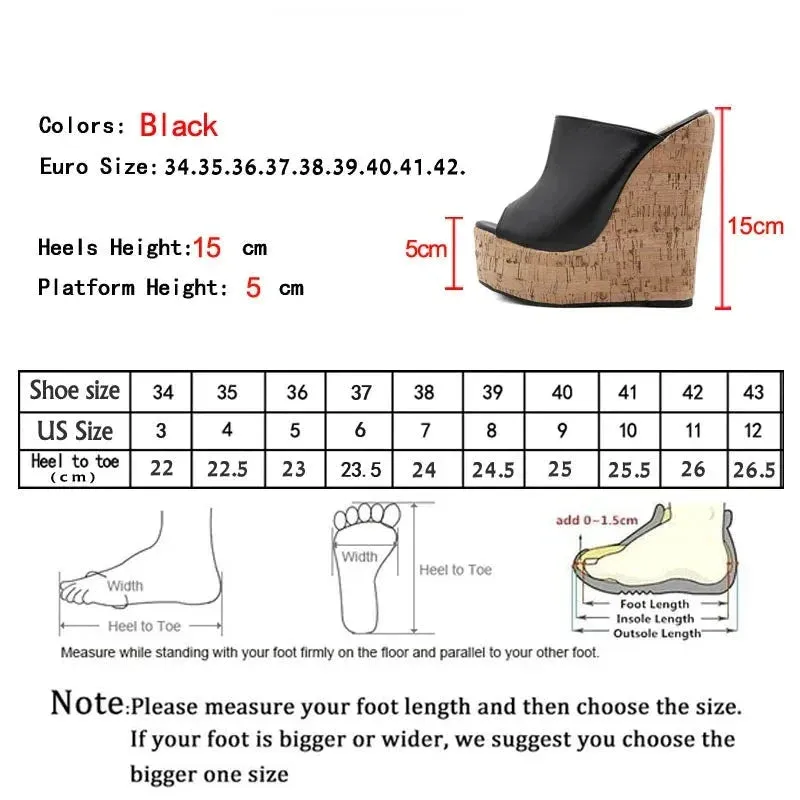 binfenxie Fashion Peep Toe Platform Wedges Women Slippers High Quality PU Leather Sandals 2024 New Summer Solid Heels Ladies Shoes