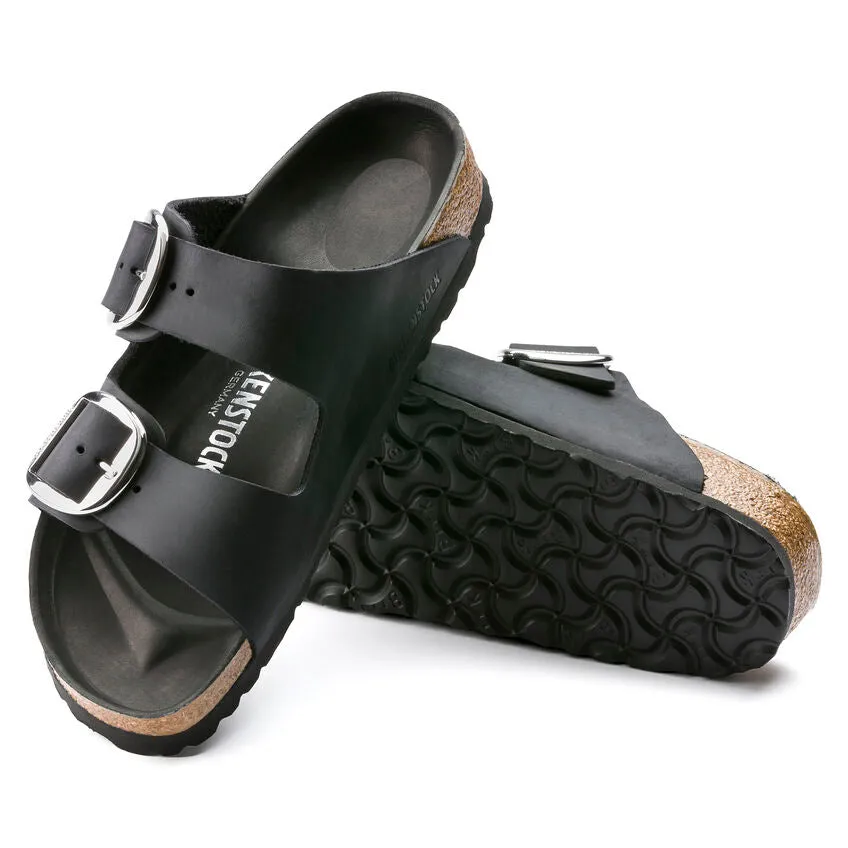 BIRKENSTOCK ARIZONA FLATS BIG BUCKLE IN BLACK
