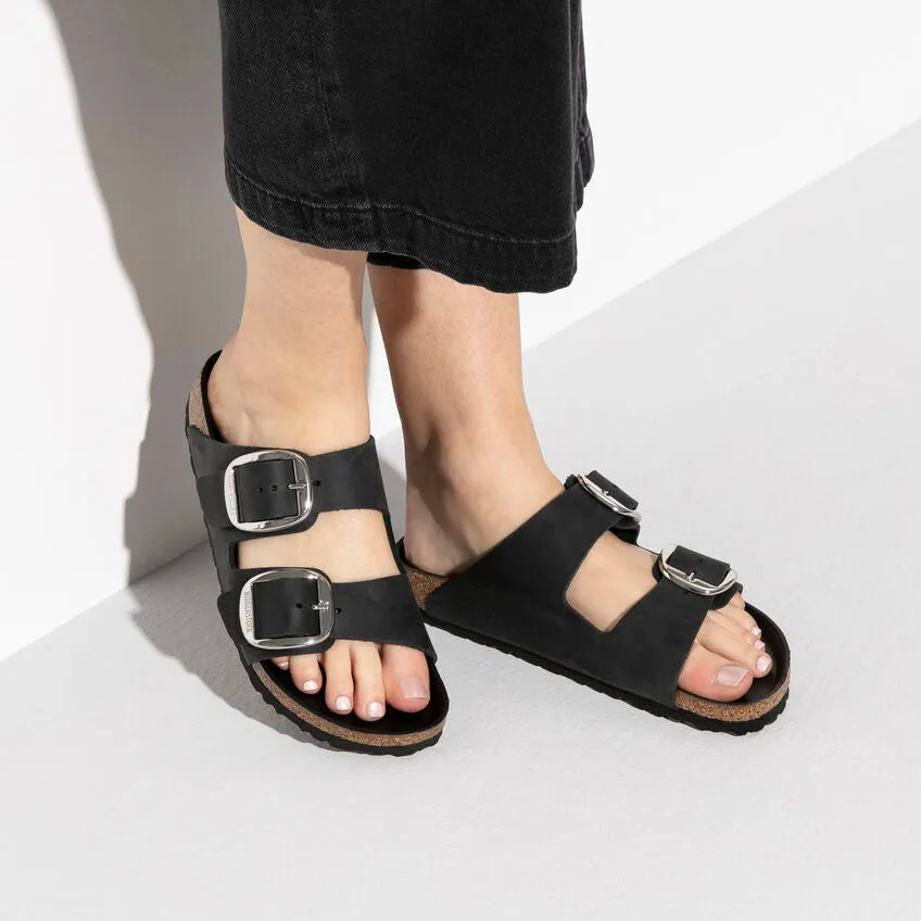 BIRKENSTOCK ARIZONA FLATS BIG BUCKLE IN BLACK