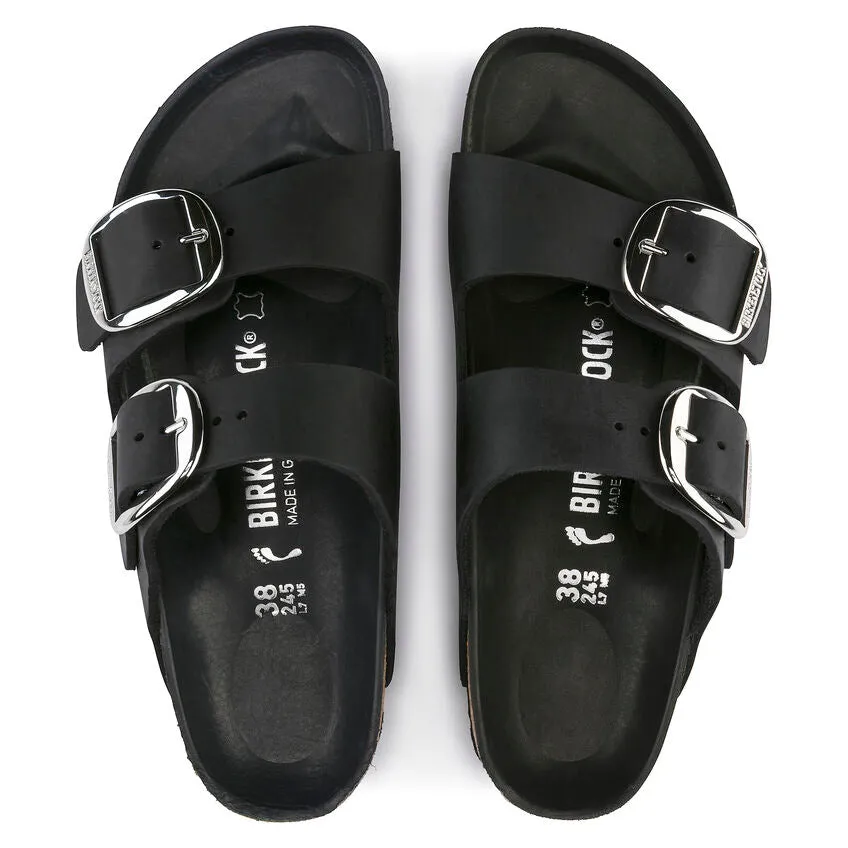 BIRKENSTOCK ARIZONA FLATS BIG BUCKLE IN BLACK