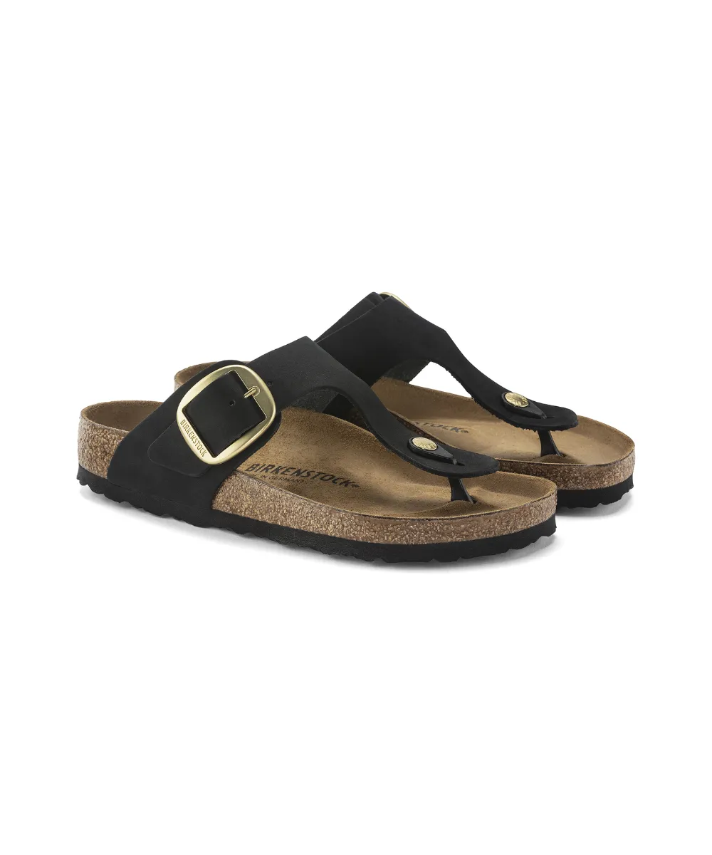 BIRKENSTOCK GIZEH BIG BUCKLE REGULAR FIT IN BLACK