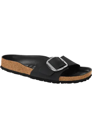 BIRKENSTOCK MADRID, BIG BUCKLE, BLACK OILED LEATHER