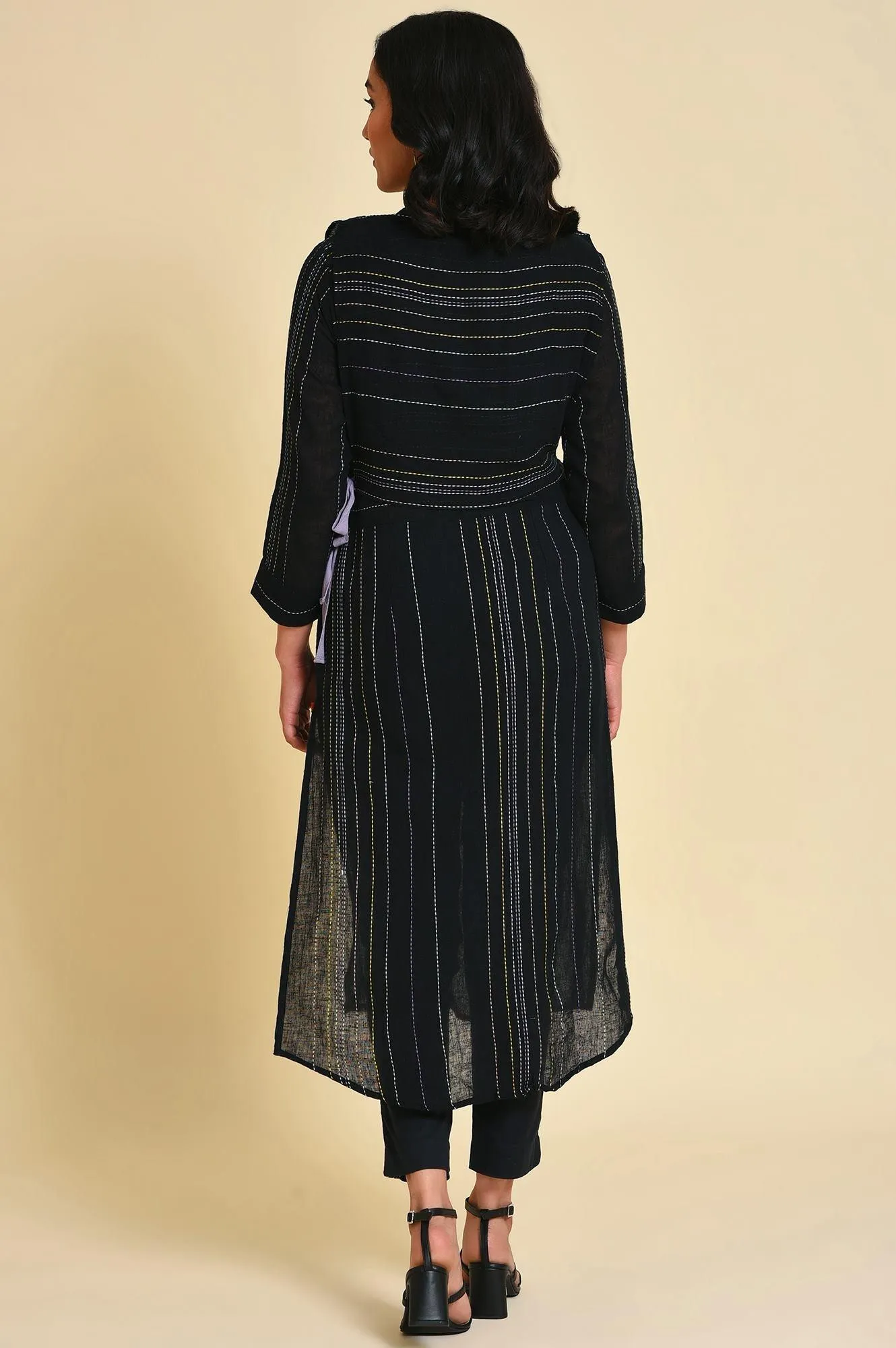 Black Mock Vest Plus Size kurta