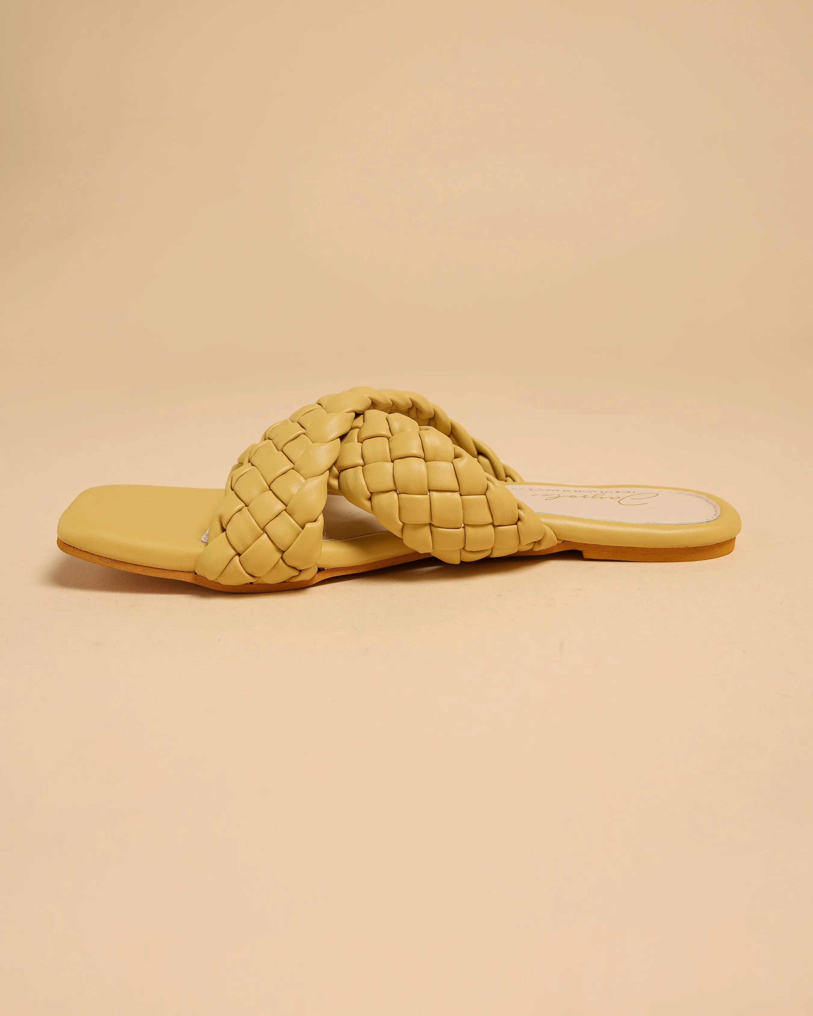 Blazing Yellow Braided Flats