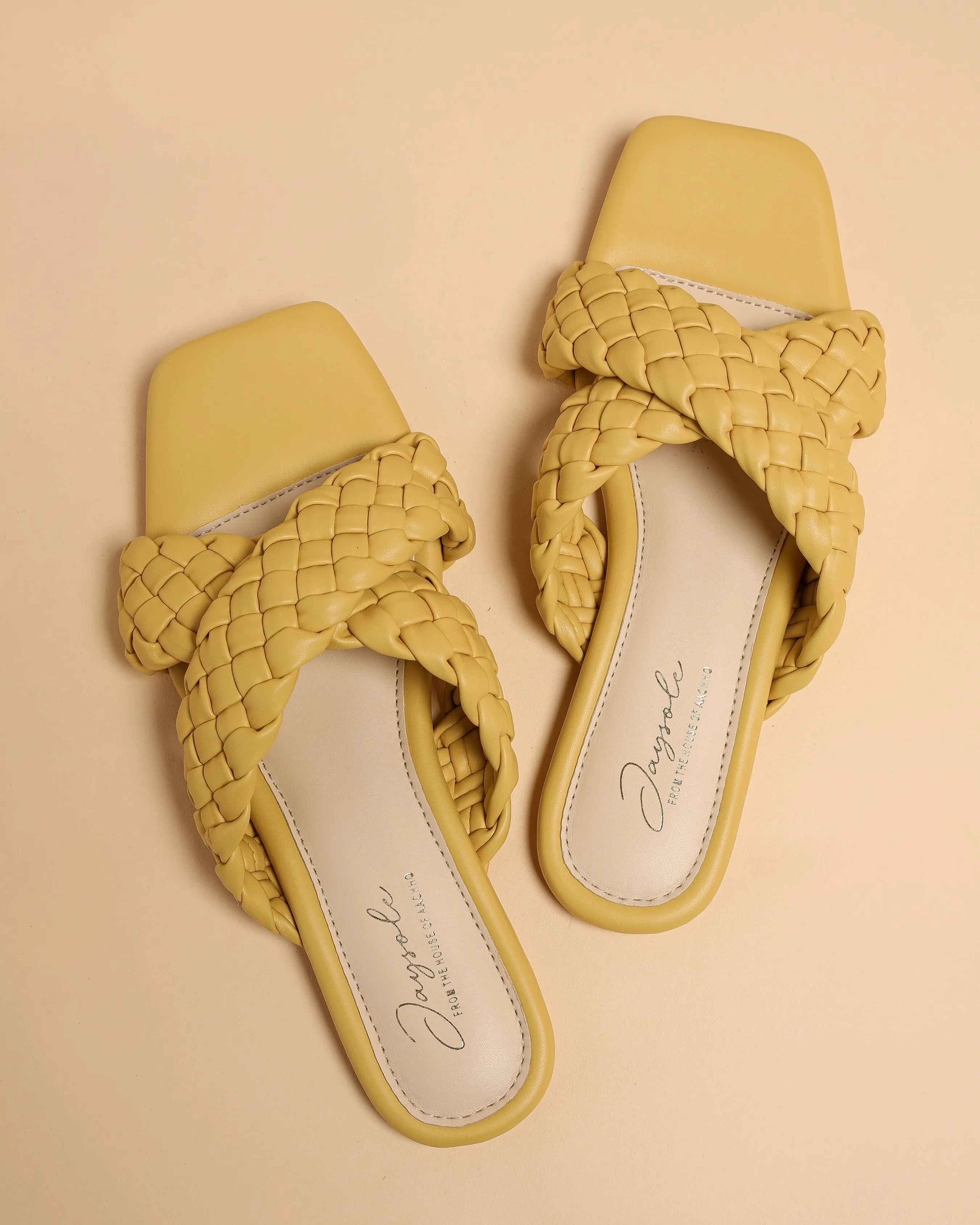 Blazing Yellow Braided Flats