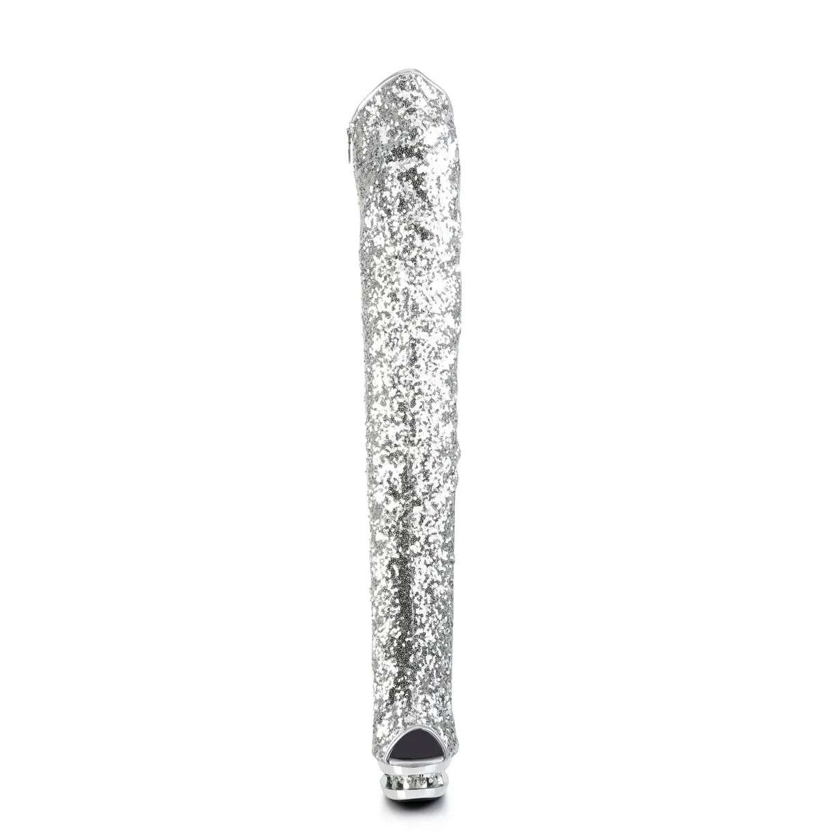 BLONDIE-R-3011 Pleaser Silver Sequins Sexy Platform Shoes (Pole Dancing Heels)