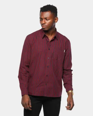 Carhartt Preston L/S Shirt Navy/Burgundy