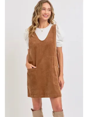 Casual Overall Corduroy Dress