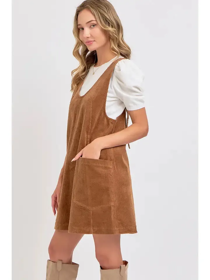 Casual Overall Corduroy Dress