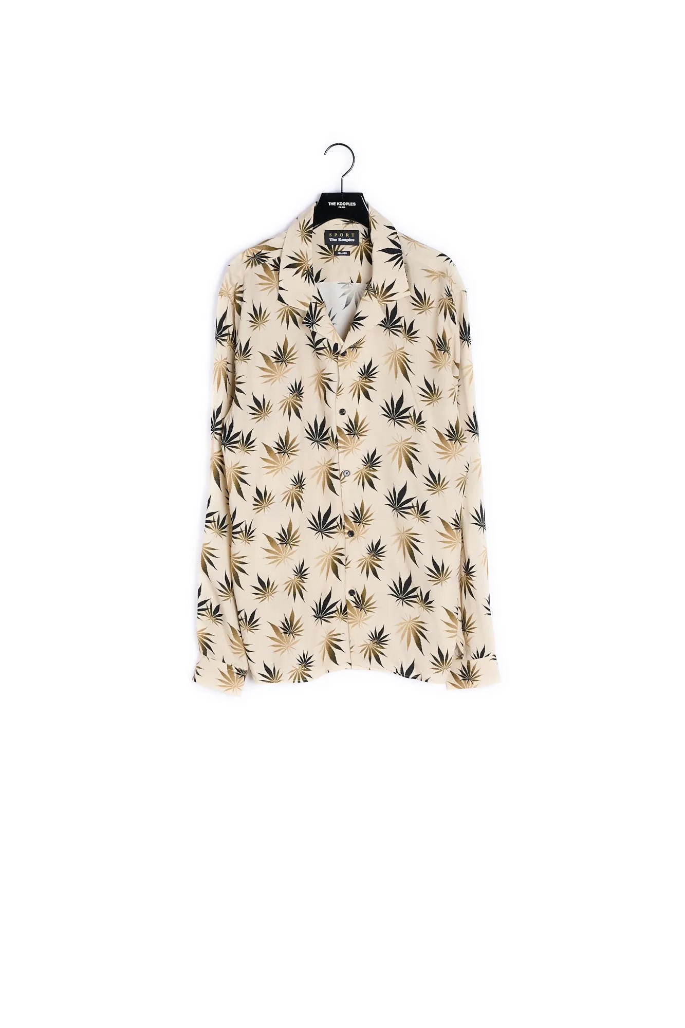 Chemise beige imprimé fleurs à manches courtes