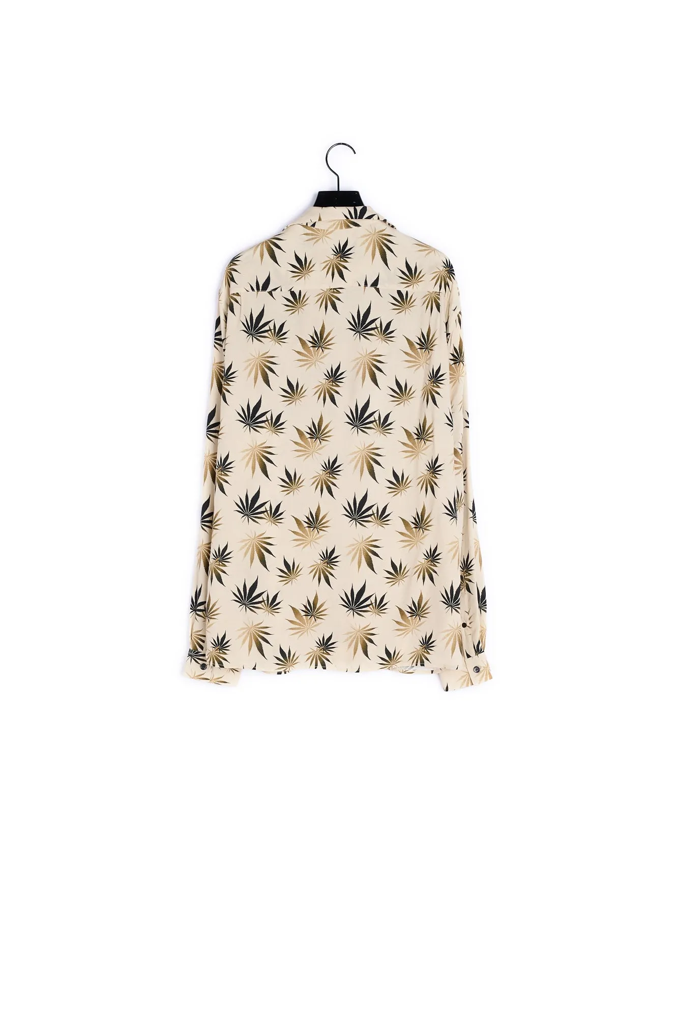 Chemise beige imprimé fleurs à manches courtes
