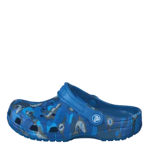 Classic Shark Clog Kids Prep Blue