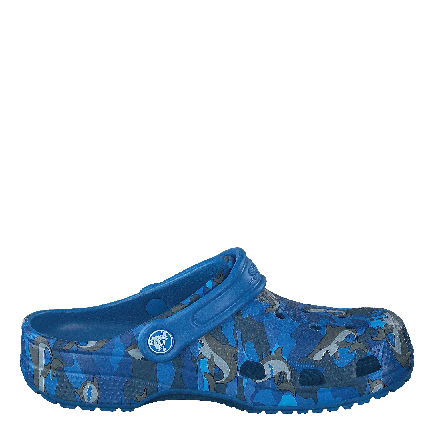 Classic Shark Clog Kids Prep Blue