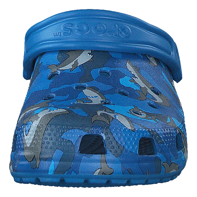 Classic Shark Clog Kids Prep Blue