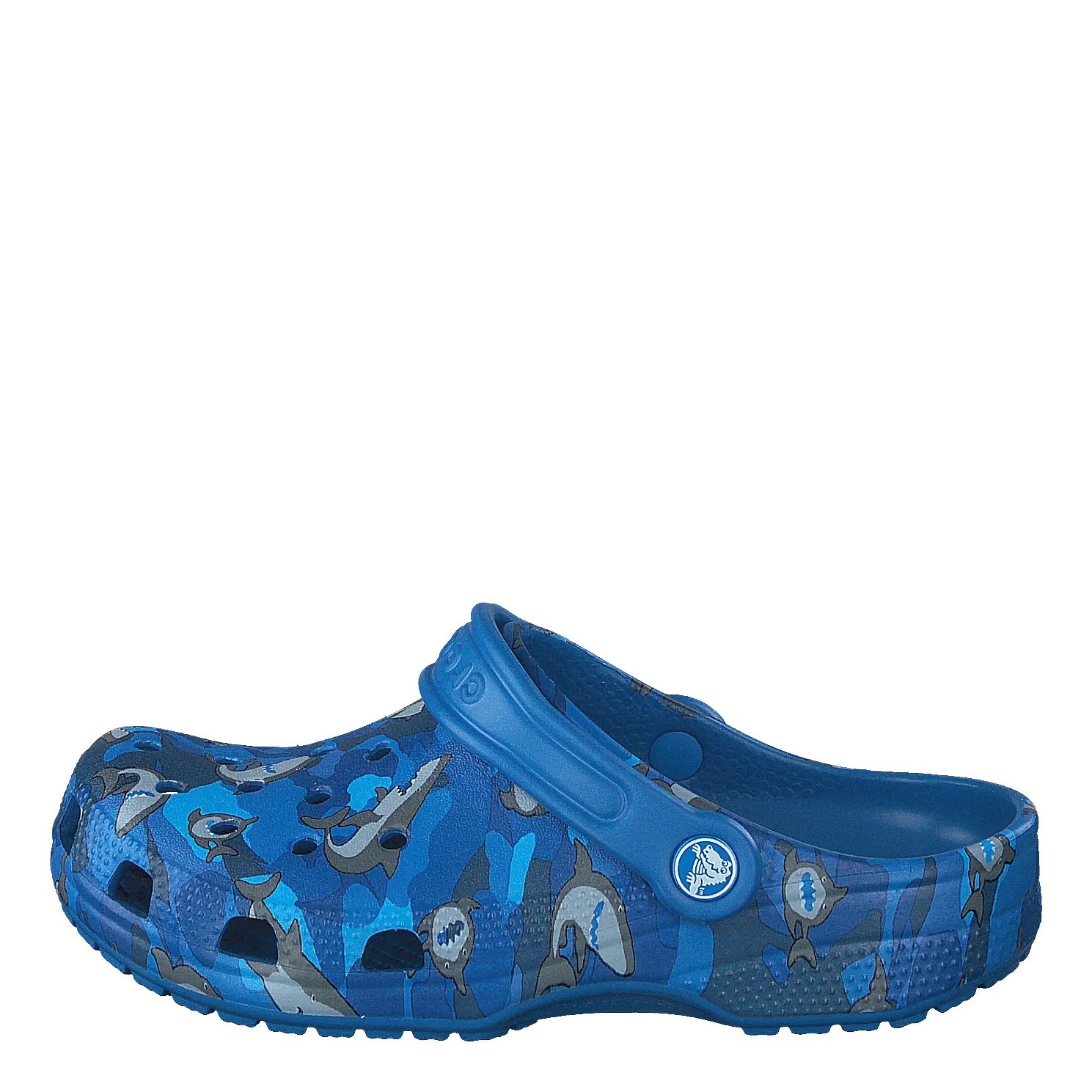 Classic Shark Clog Kids Prep Blue