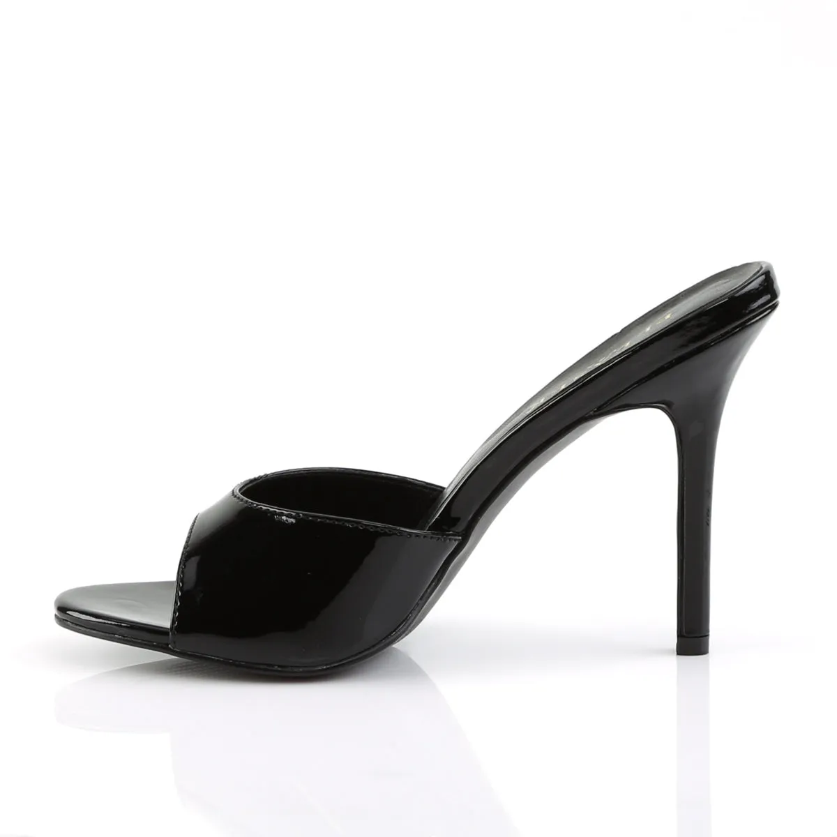 CLASSIQUE-01 Pleaser Black Patent Sexy Single Sole Shoes (Fetish Footwear)