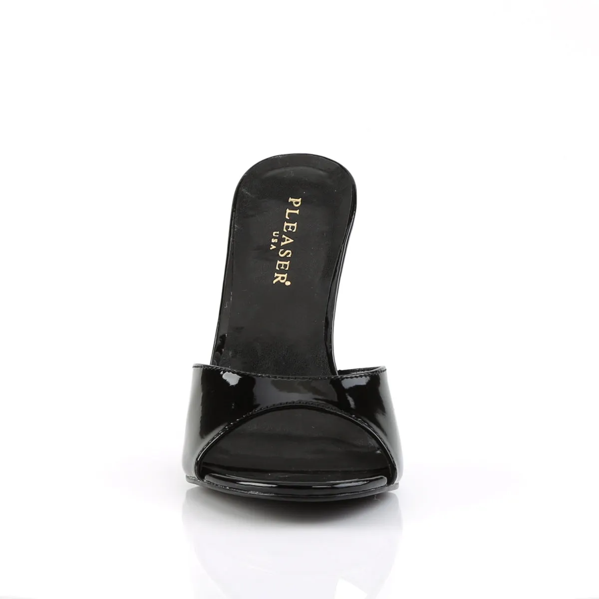 CLASSIQUE-01 Pleaser Black Patent Sexy Single Sole Shoes (Fetish Footwear)