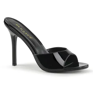 CLASSIQUE-01 Pleaser Black Patent Sexy Single Sole Shoes (Fetish Footwear)