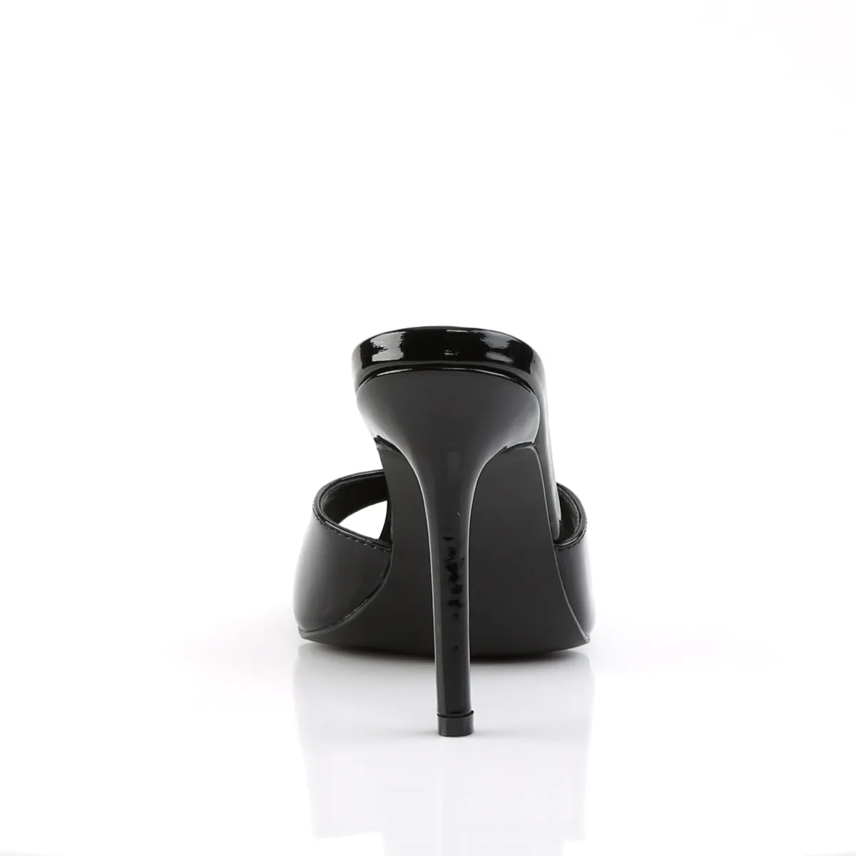 CLASSIQUE-01 Pleaser Black Patent Sexy Single Sole Shoes (Fetish Footwear)
