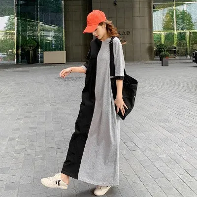Colorblock Casual T-Shirt Dress