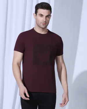 Crew Neck Fig Printed T-Shirt - Badger