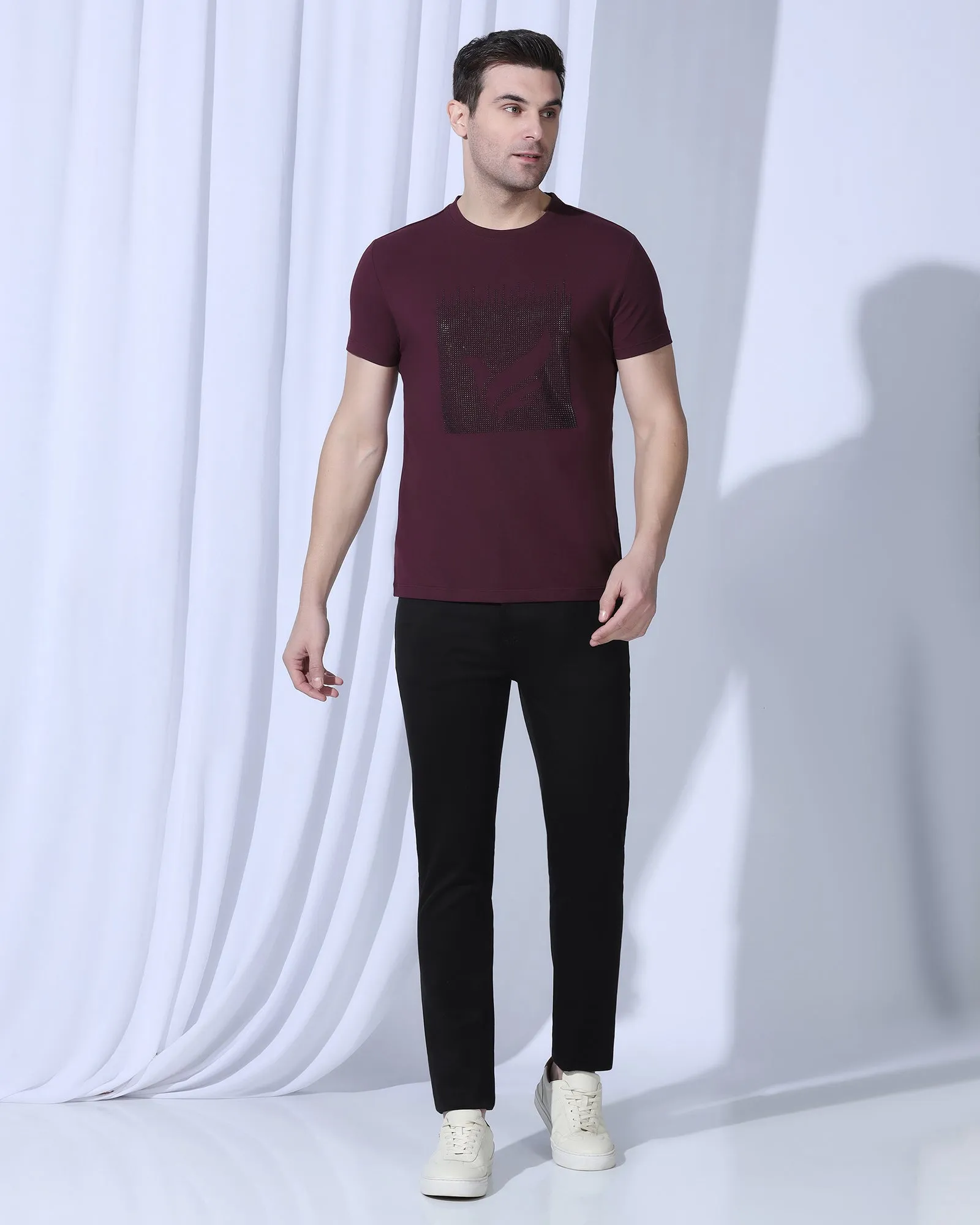 Crew Neck Fig Printed T-Shirt - Badger