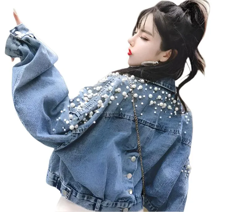 Denim Coat Women's Spring and Autumn Korean Version Loose Student Short Jacket