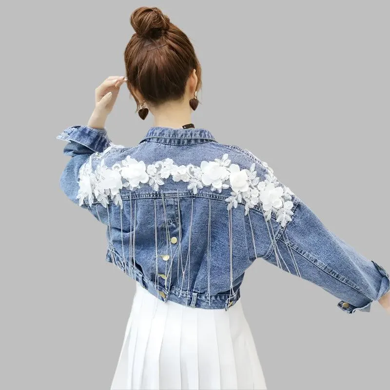 Denim Coat Women's Spring and Autumn Korean Version Loose Student Short Jacket