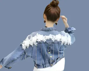 Denim Coat Women's Spring and Autumn Korean Version Loose Student Short Jacket