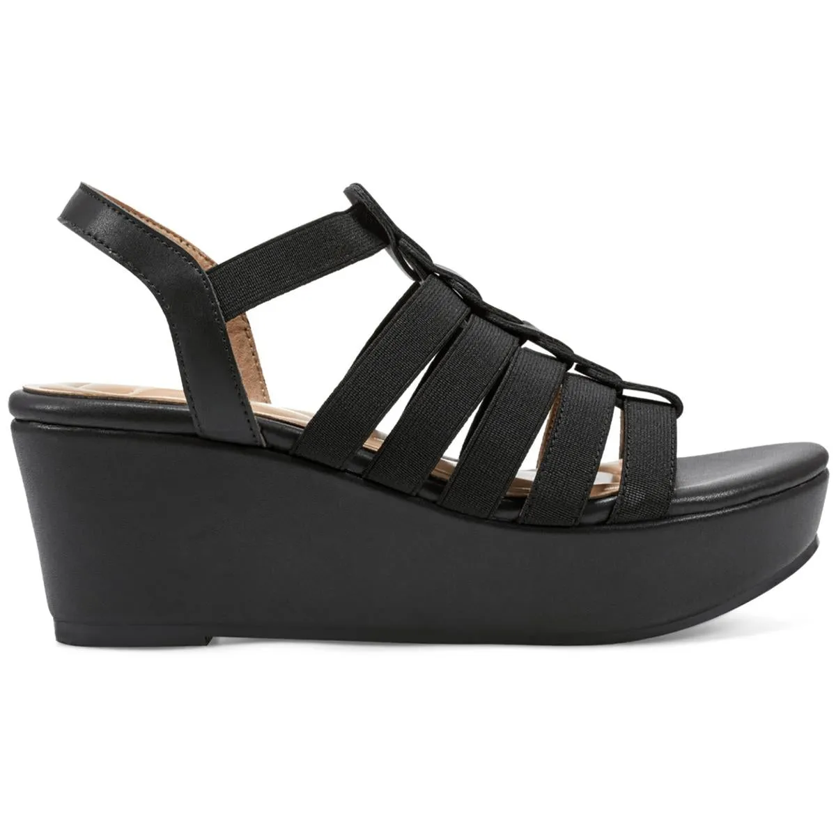 Easy Spirit Womens Avinna Faux Leather Strappy Platform Sandals